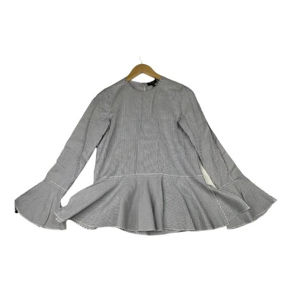 Theory Striped Flare Sleeve Blouse size‎ Small Blue/White - Picture 1 of 8